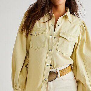 Free People With Love Denim Top We The Free Jacket Button S